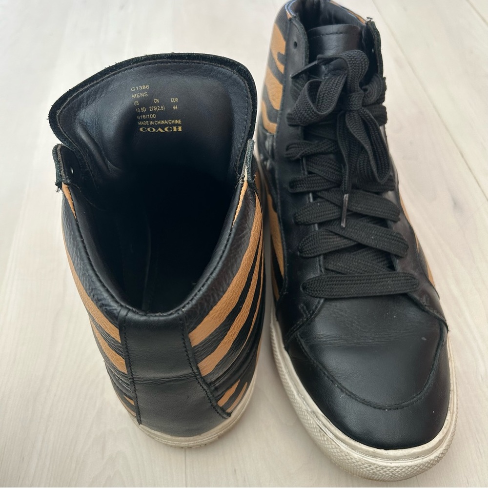 Coach NY Tiger Leather Hi Top Sneakers - Picture 9 of 13